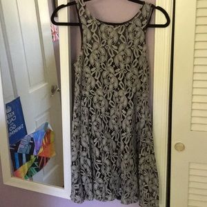 Gray lace Free People Dress with Black Slip